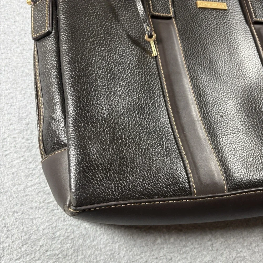 VTG Brooks Brothers Brown Pebbled Leather Briefcase Laptop Bag Work Messenger